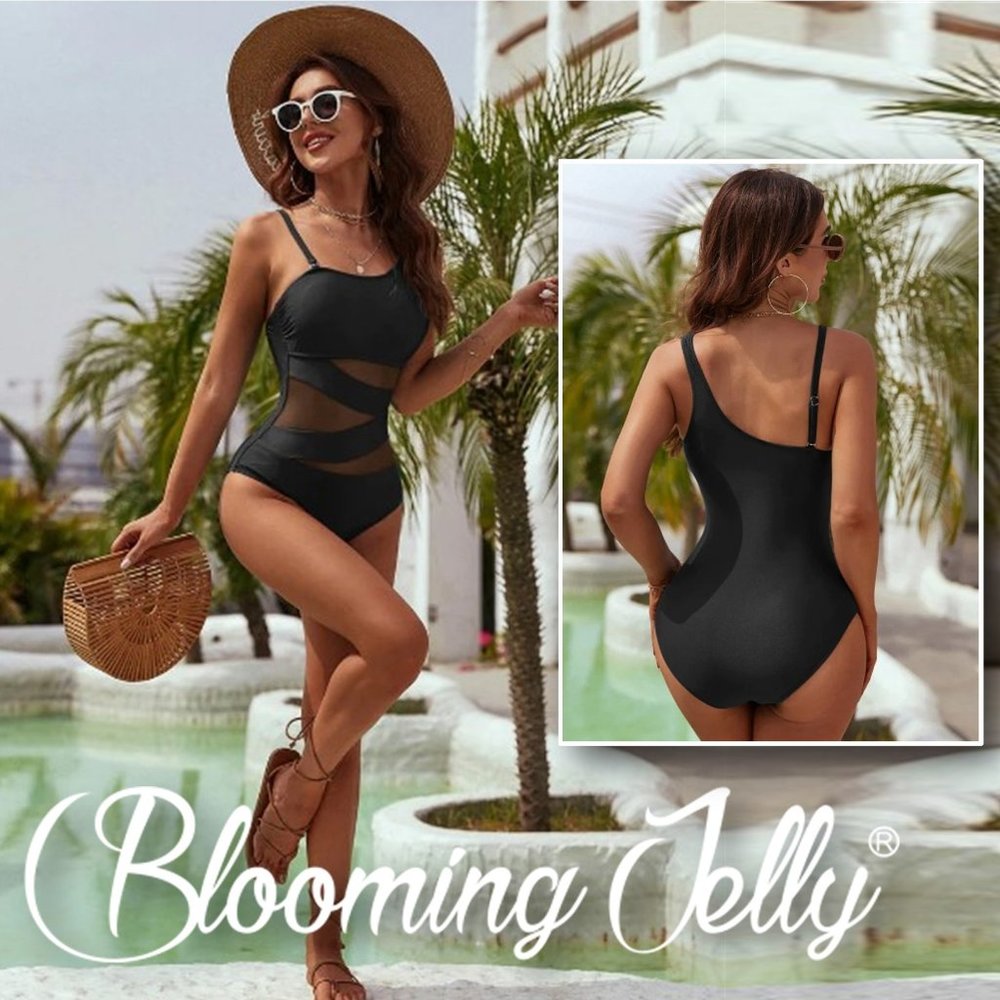 BLOOMING JELLY Mesh Patchwork One Piece Swimsuit 🏖️  NEW WITH TAG!